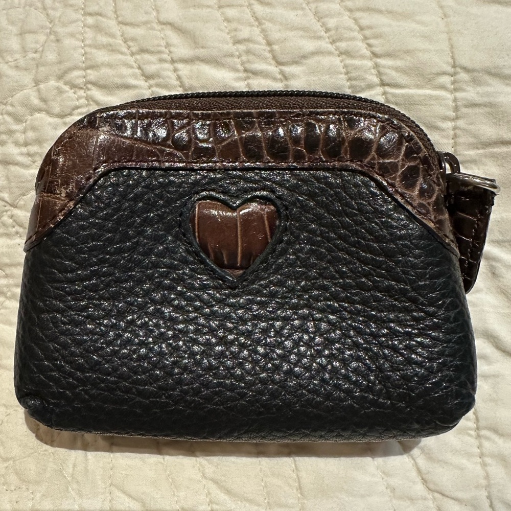 Brighton Black and Brown Textured Coin Purse